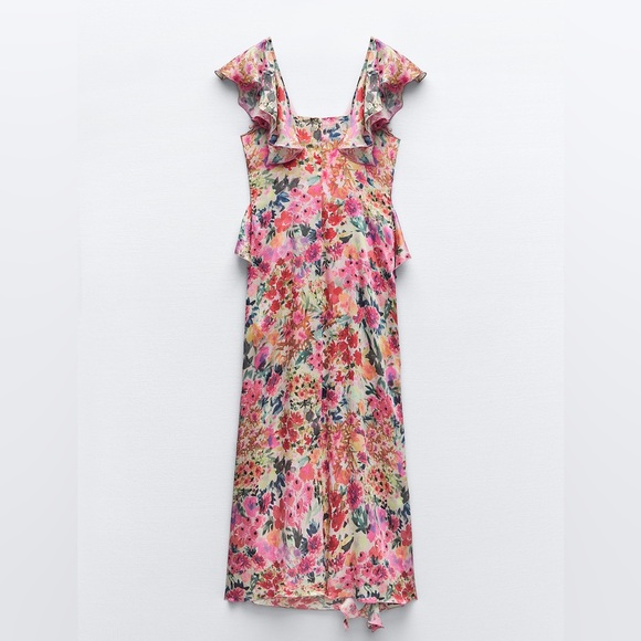 FLORAL PRINT RUFFLED DRESS - Picture 2 of 9